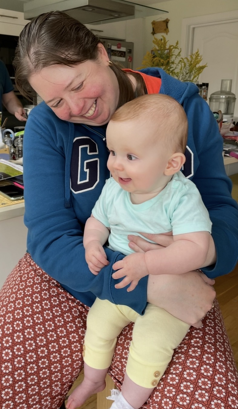 Kate Thomson holding her niece