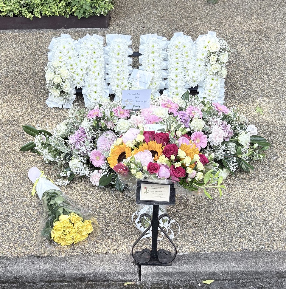 Floral funeral tribute in memory of a loved one